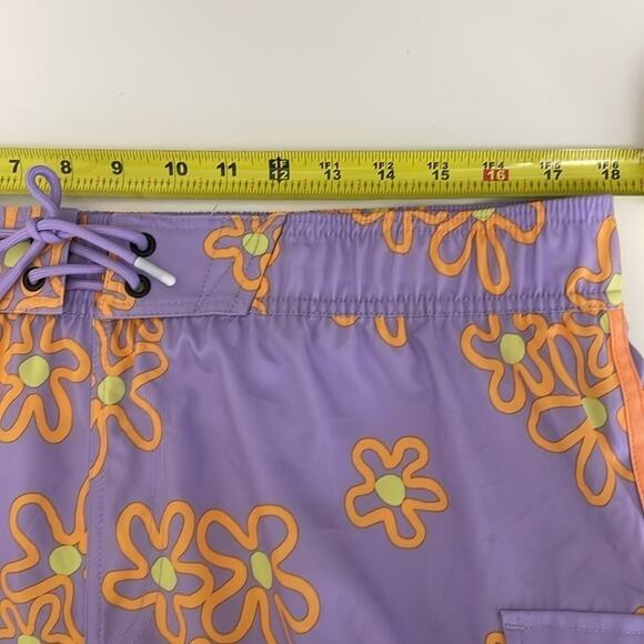 Men’s SVRN Sovereign CODE Swim Trunks Purple Orange Sz XL Elastic Waist 1 Pocket - Picture 9 of 13